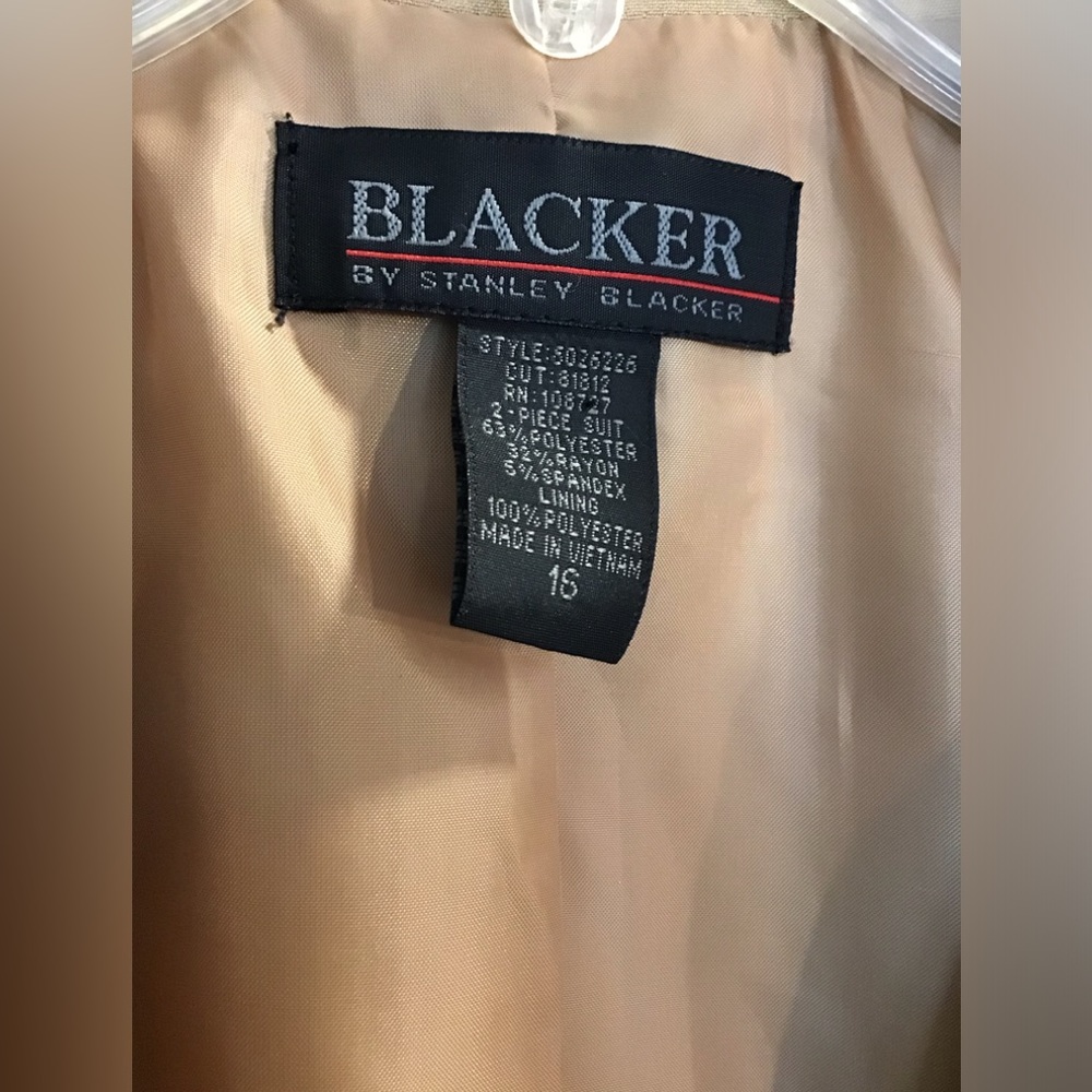 Blacker By Stanley Blacker Tan One Button Blazer … - image 5
